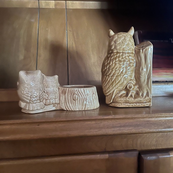 Vintage Owl Bookend and Planter - Picture 2 of 5